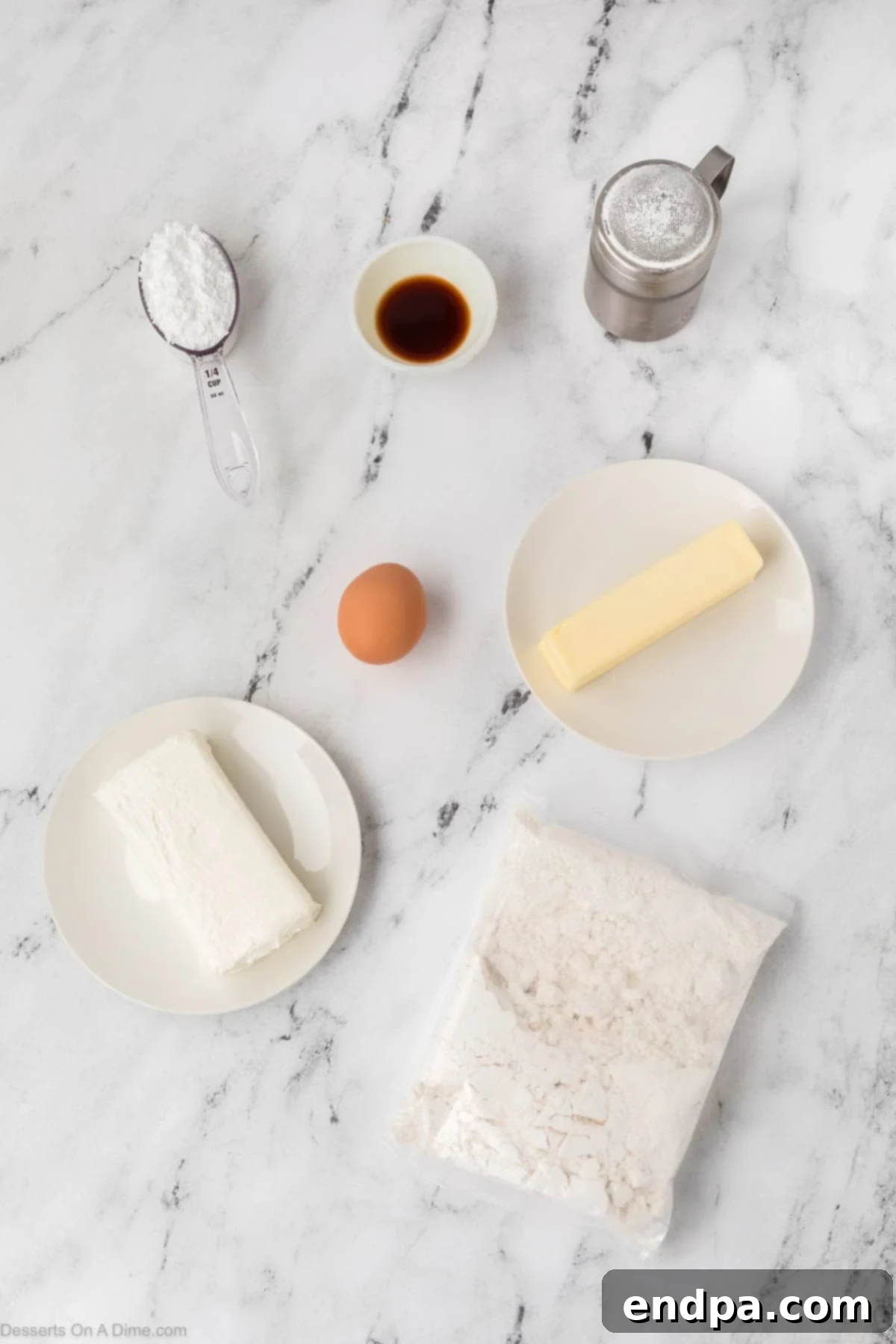 Cake Mix Butter Cookies: Ooey Gooey Goodness 3 Ingredients for Ooey Gooey Butter Cookies: cream cheese, butter, egg, vanilla, yellow cake mix, powdered sugar.